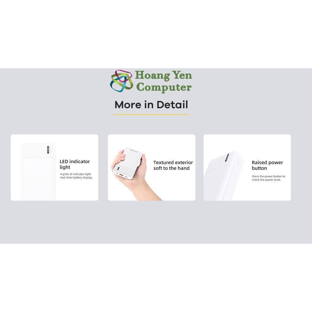 Sạc Dự Phòng Remax RPP-288 20000Mah (Sạc Nhanh QC3.0 18W, PD 20W) - BH 1 Năm - Hoàng Yến Computer