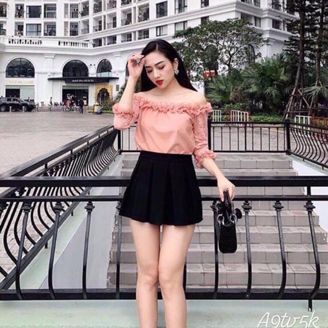 Áo ren trễ vai sang chảnh hết nấc sỉ 95k. Sẵn hàng tại shop