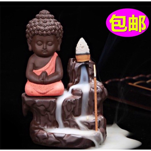 Thác khói trầm hương Tiểu phật bên suối tặng 5 nụ mẫu mới cực đẹp