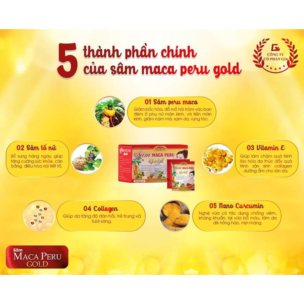 Sâm Maca Peru Gold- Mờ Nám Tàn Nhang