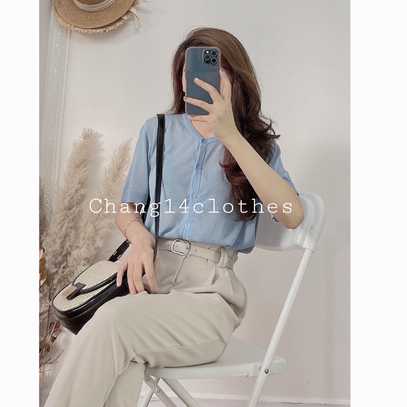 Áo cardigan tay ngăn cổ chữ V thời trang thiết kế mỏng dành cho nữ | BigBuy360 - bigbuy360.vn