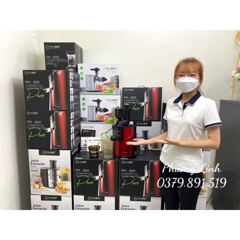 Máy ép hoa quả chậm Promix PM800 - Hàng chính hãng - BẢO HÀNH CHÍNH HÃNG 36 THÁNG