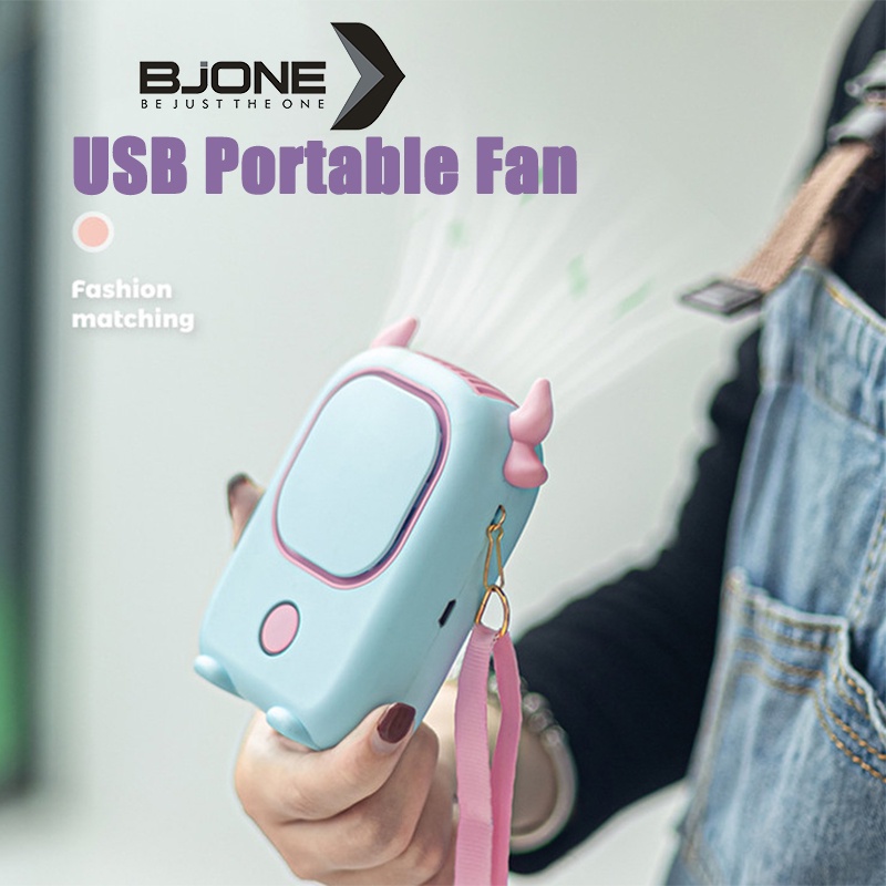 Quạt mini BJONE sạc USB 1200mah họa tiết hoạt hình dễ thương