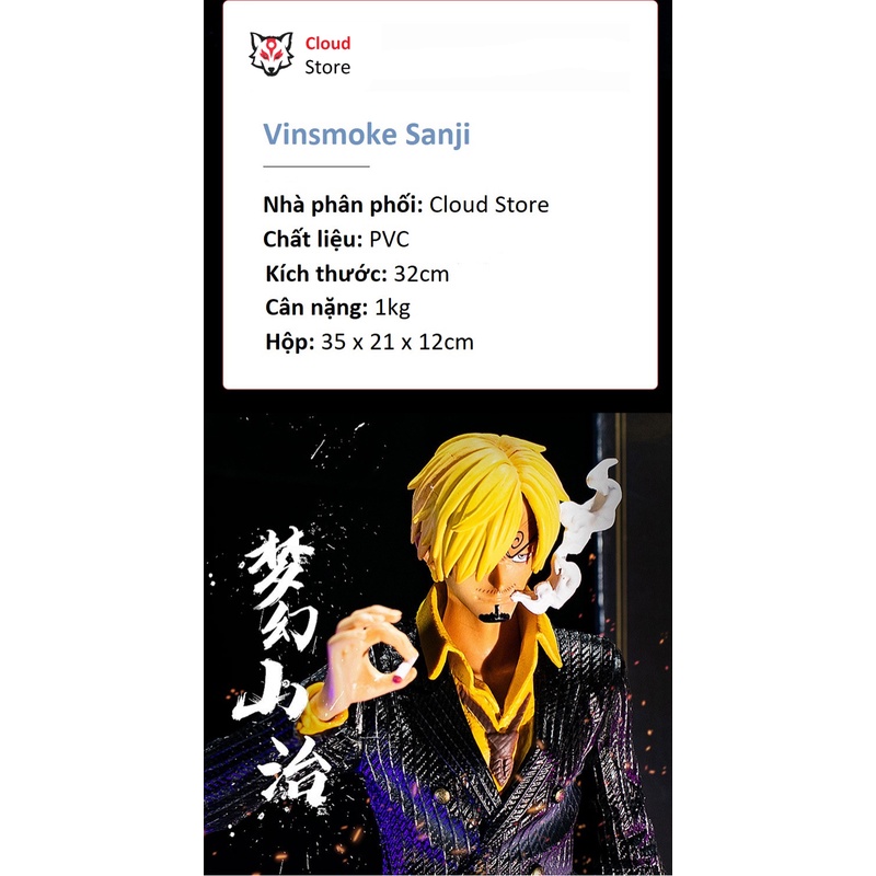 Mô hình one piece Sanji bản cao cấp, figure one piece Sanji cao 32cm nặng 1kg CLOUD STORE, nhân vật anime zoro, luffy