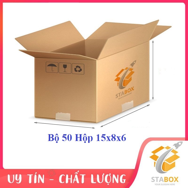 Bộ 50 Hộp Carton 15x8x6 Cm Hộp Carton Giá Rẻ