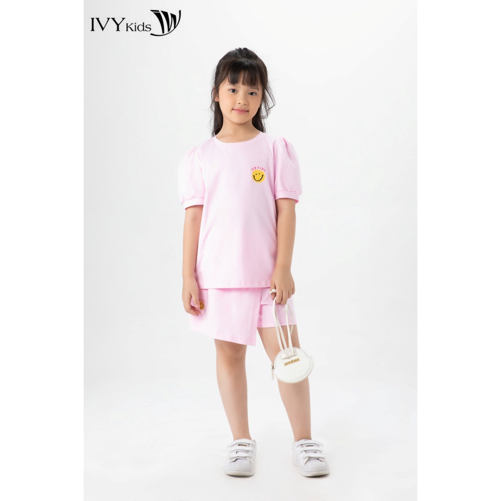 Bộ áo thun và quần giả váy bé gái IVY moda MS 57G1509