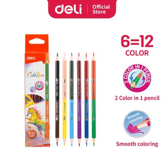 Chì Màu 2 Đầu Deli C00500 12 màu/ 24 màu