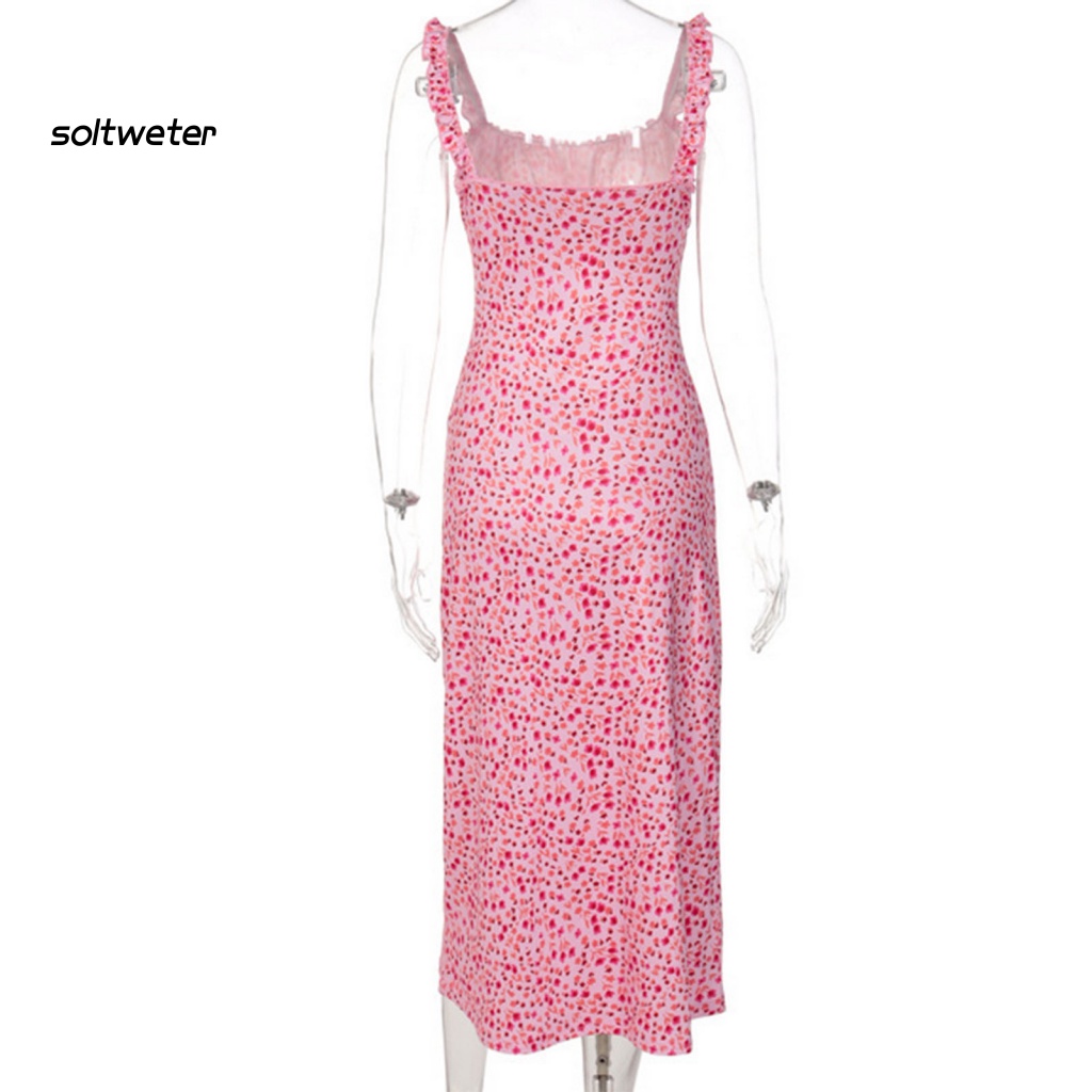 Đầm Midi Hai Dây Sát Nách Mềm Mại Dáng Dài Thời Trang Đi Tiệc Cho Nữ