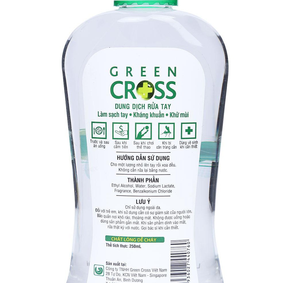 Nước Rửa Tay Khô Green Cross 70ml/100ml/250ml (Hàng Sẵn)