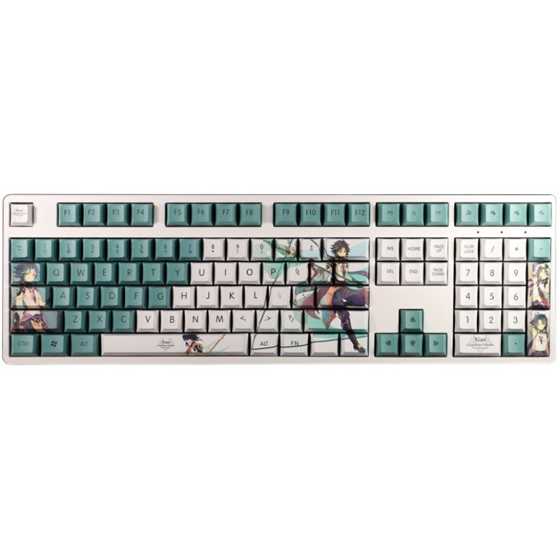 Xiao Keycap Genshin Impact Theme Keycap Cherry Profile PBT Thuốc nhuộm thăng hoa Bàn phím cơ Keycap Anime Keycap Keycap Cá nhân hóa 108 Phím