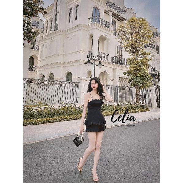 Sét Áo 2 Dây Phối Ren Xẻ Tà