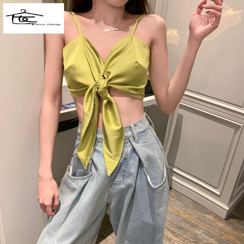 Áo Hai Dây Dáng Ngắn Phong Cách Cá Tính Quyến Rũ Thời Trang Mùa Hè 2022 Mới Dành Cho Nữ