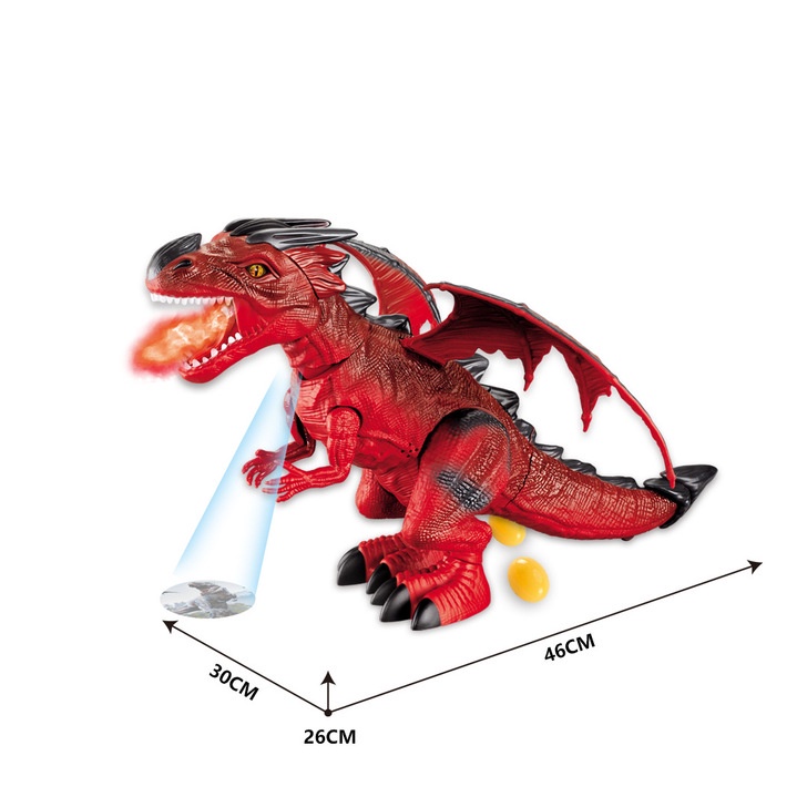 [Hàng mới về] Đồ chơi Rồng phun khói chạy bằng Pin có đèn và nhạc - Rồng khủng long phun sương