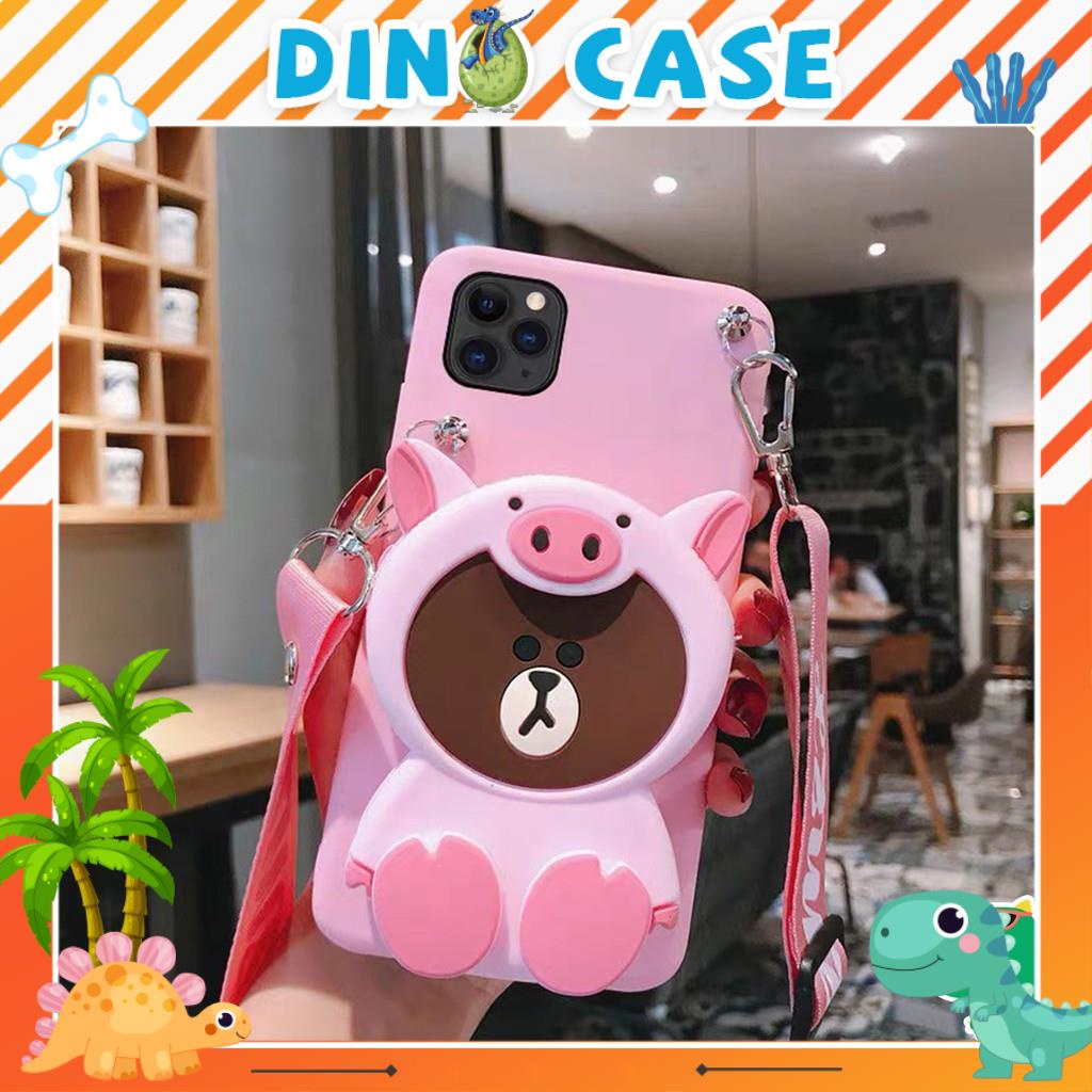ỐP LƯNG IPHONE TÚI VÍ HÌNH THÚ KÈM DÂY DÀNH CHO IPHONE 11 / 11 pro / 11pro max - ỐP DẺO