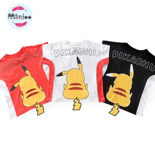 Áo Thun Ngắn Tay Mikrdoo In Hình Pikachu Cho Bé Trai (1-7 Tuổi)