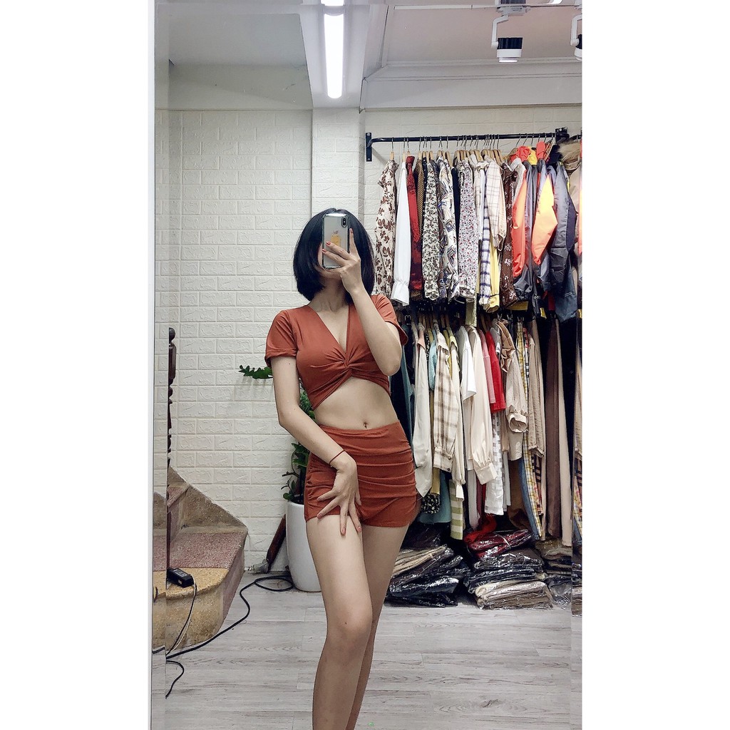 Bikini đồ bơi hai mảnh cộc tay quần đùi kín đáo chất thun lạnh mặc đi biển đi bơi | BigBuy360 - bigbuy360.vn