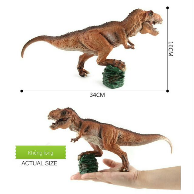 Đồ chơi Khủng long T-rex bạo chúa dài 34cm. Gập được hàm