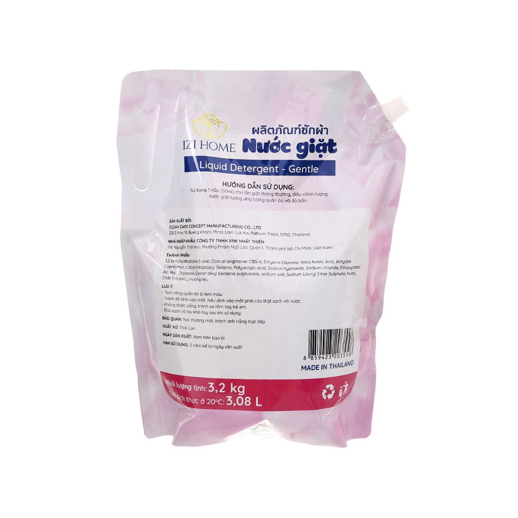 [ Thái Lan ] Nước giặt IZI HOME hương hoa dịu nhẹ túi 3.2kg