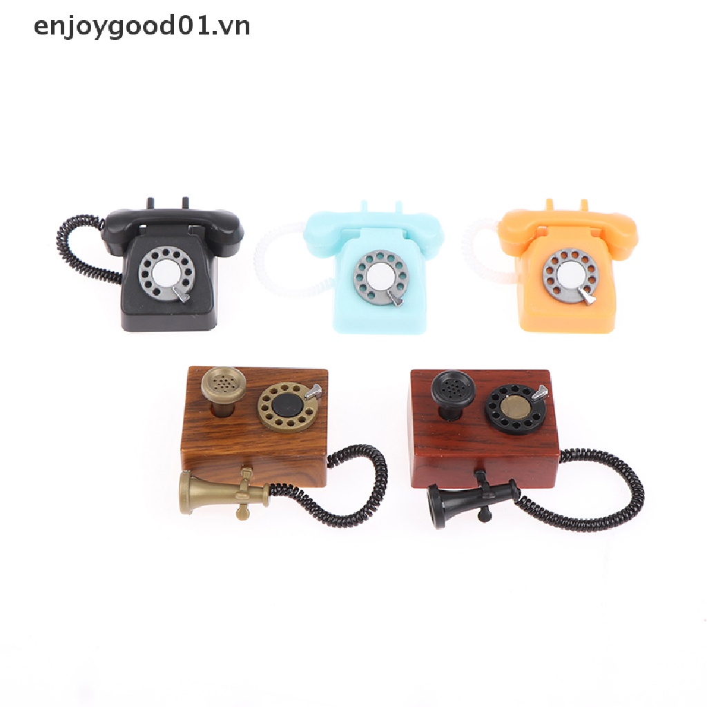 {enjoygood} Điện Thoại Cổ Điển Mini 1: 12 Trang Trí Nhà Búp Bê