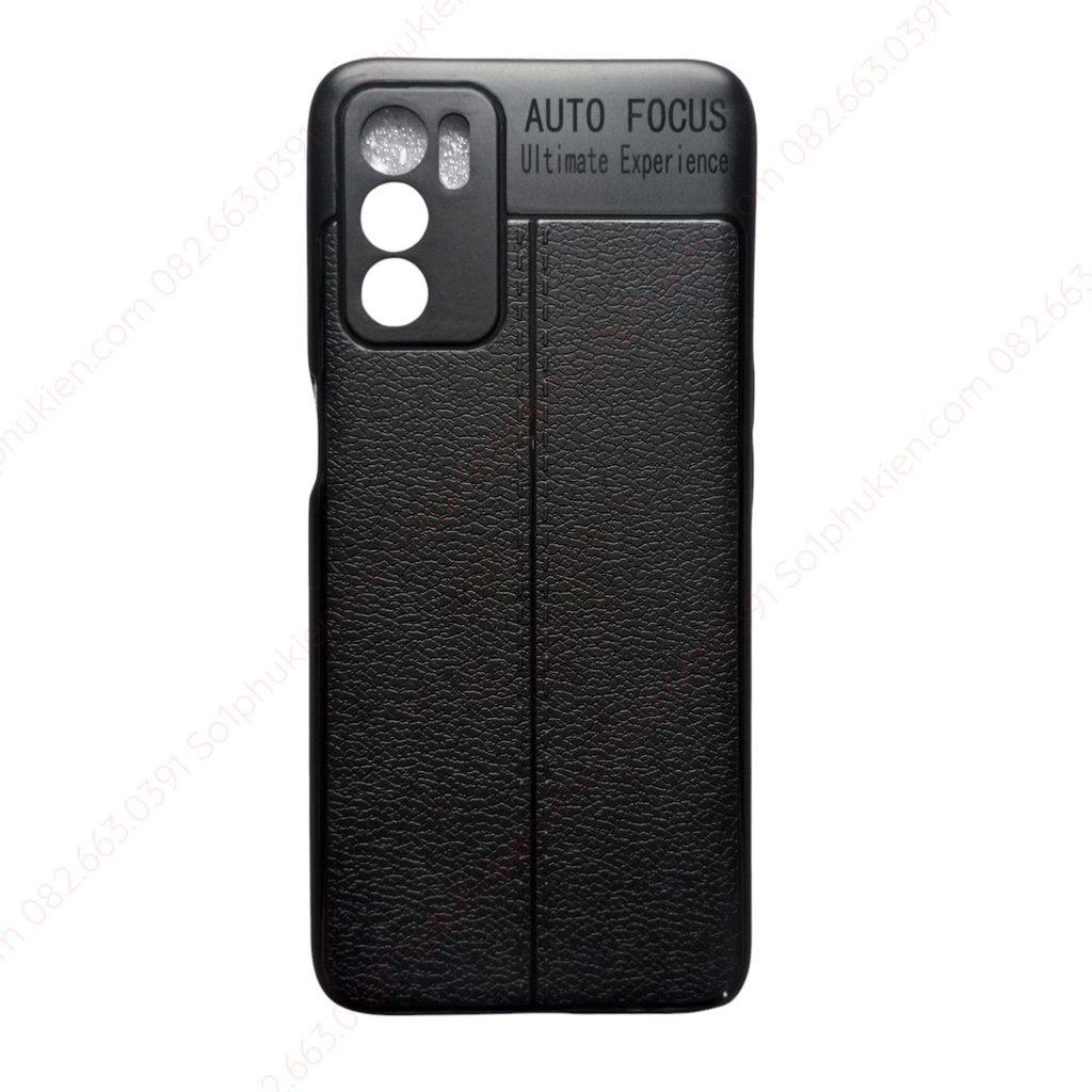 Ốp lưng Oppo a16 dẻo đen auto giả vân da, bảo vệ camera bền đẹp