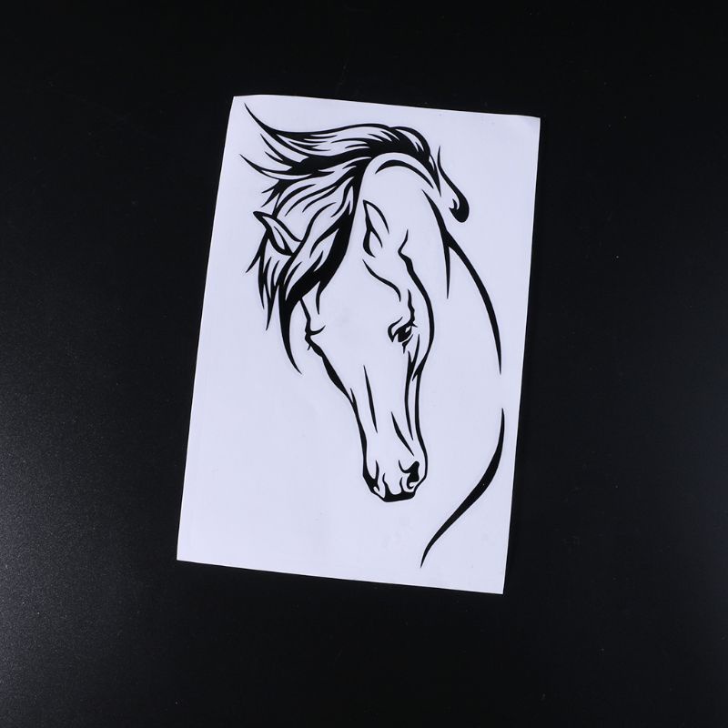 Nhãn Dán Vinyl Hình Đầu Ngựa 10.4cm * 17cm Trang Trí Xe Hơi