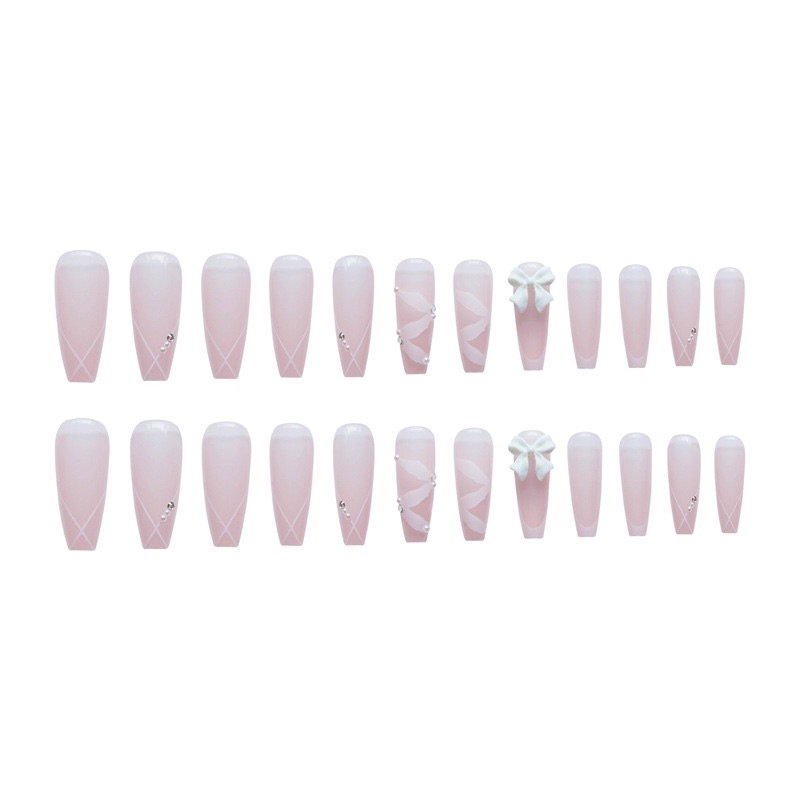 Set 24 móng giả D305 đính đá cao cấp ( Tặng kèm keo và dũa )