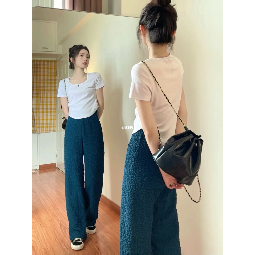 Áo Thun Tay Ngắn Màu Trắng Thiết Kế Không Đồng Đều Thời Trang Theo Phong Cách Hàn Quốc Cho Nữ