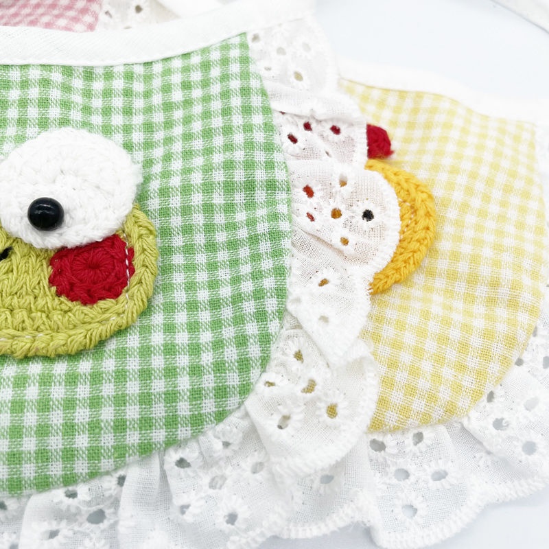 Khăn Quàng Cổ Hình Tam Giác Vải Cotton Màu Trơn In Họa Tiết Hoạt Hình Cho Thú Cưng