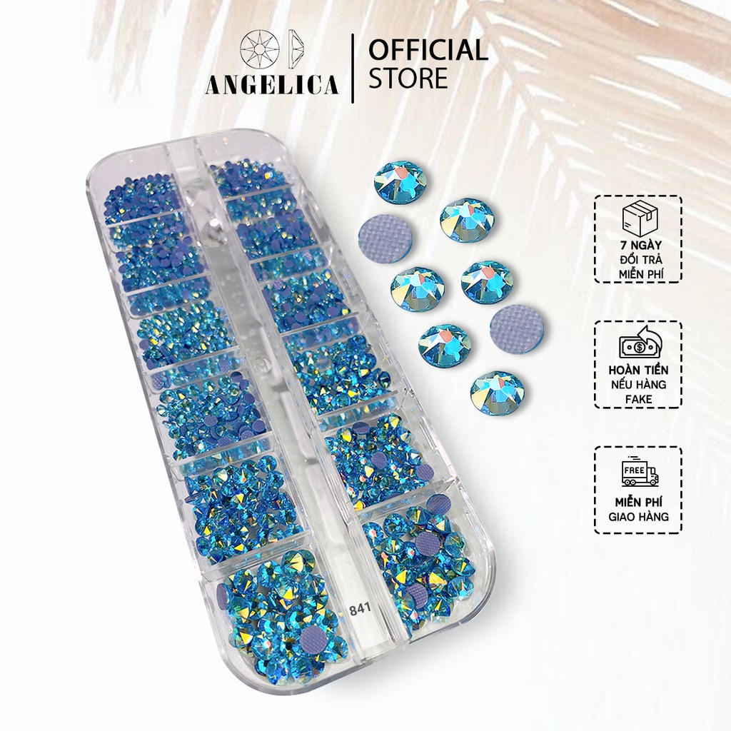 Đá Nail Chân Lưới 16 Khía Nail Heaven Aquamarine Đính Trang Trí Móng ANGELICA 841