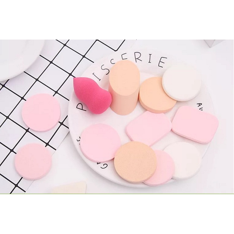 [HCM] Set 13 Bông Mút Trang Điểm Dặm Phấn Hàng Nội Địa Mút Mềm Dai Mịn Cực Đẹp