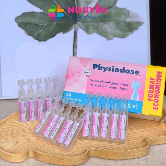 Nước muối sinh lý Physiodose của Pháp - Giúp rửa mắt, mũi cho bé