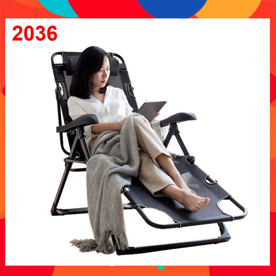 Ghế xếp thư giãn văn phòng - NKT 2036 - Có 5 cấp độ ngã lưng - Có thể ngã thành giường - Bảo hành chính hãng NIKITA 12T