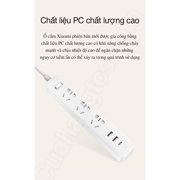 Ổ cắm điện tích hợp sạc nhanh 20W 2A1C Xiaomi Power Strip XMCXB05QM