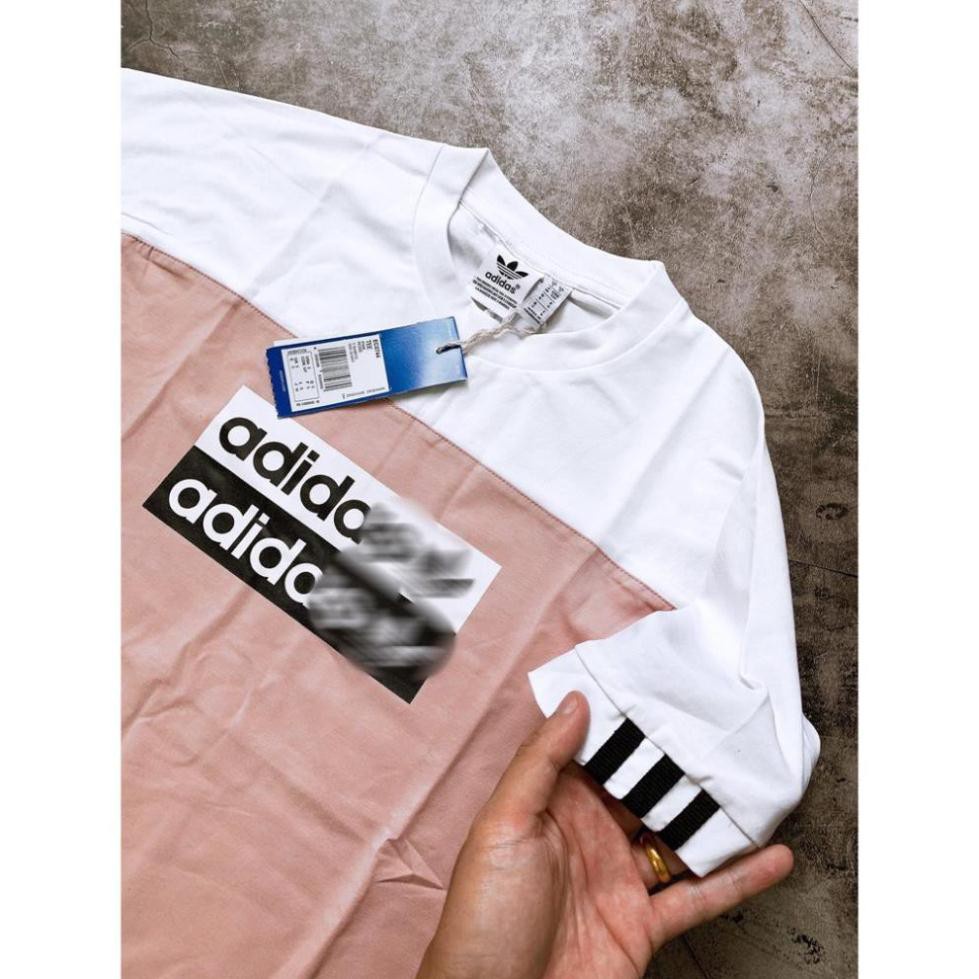 Áo Thể Thao Nam Nữ [Tee Shirt] Lin Color Block Pink Hồng Phối Vai Trắng [ĐỒ TẬP GYM]