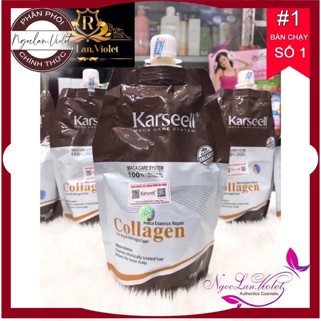 [ Karseell-Chính Hãng ] Kem Hấp Phục Hồi Tóc Collagen Karseell Maca Dạng Túi 500ML 5.0