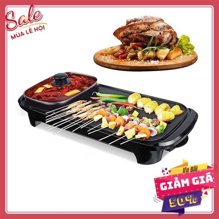 [Mã ELHADEV giảm 4% đơn 300K] Nồi lẩu nướng 2 in 1, bếp lẩu nướng BBQ đa năng