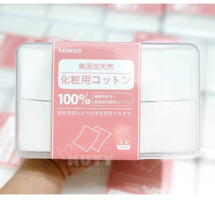 Bông tẩy trang 1000 miếng mỏng Miniso Nhật Bản