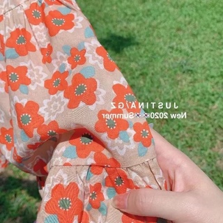 ( thanh lý HÀNG NEW ) Váy bé gái hoa nhí cam  ( hàng Quảng châu )