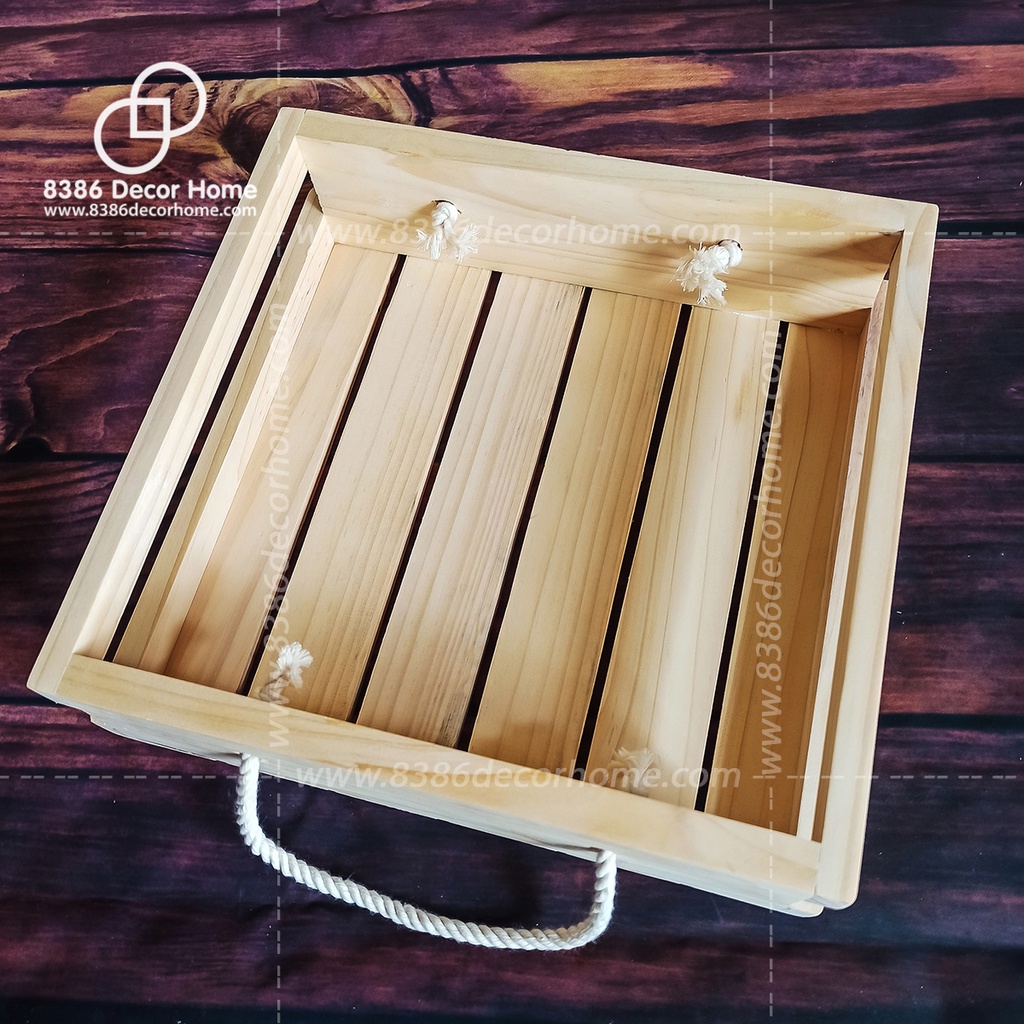 Khay gói quà bằng gỗ pallet/ hộp gỗ đựng quà tết (nhận kích thước theo yêu cầu)