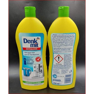 Dung dịch tẩy cặn canxi denkmit entkalker trên thiết bị inox