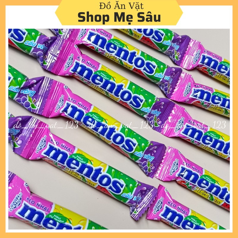 Kẹo nhai Mentos cầu vồng hương trái cây tổng hợp thỏi 10g