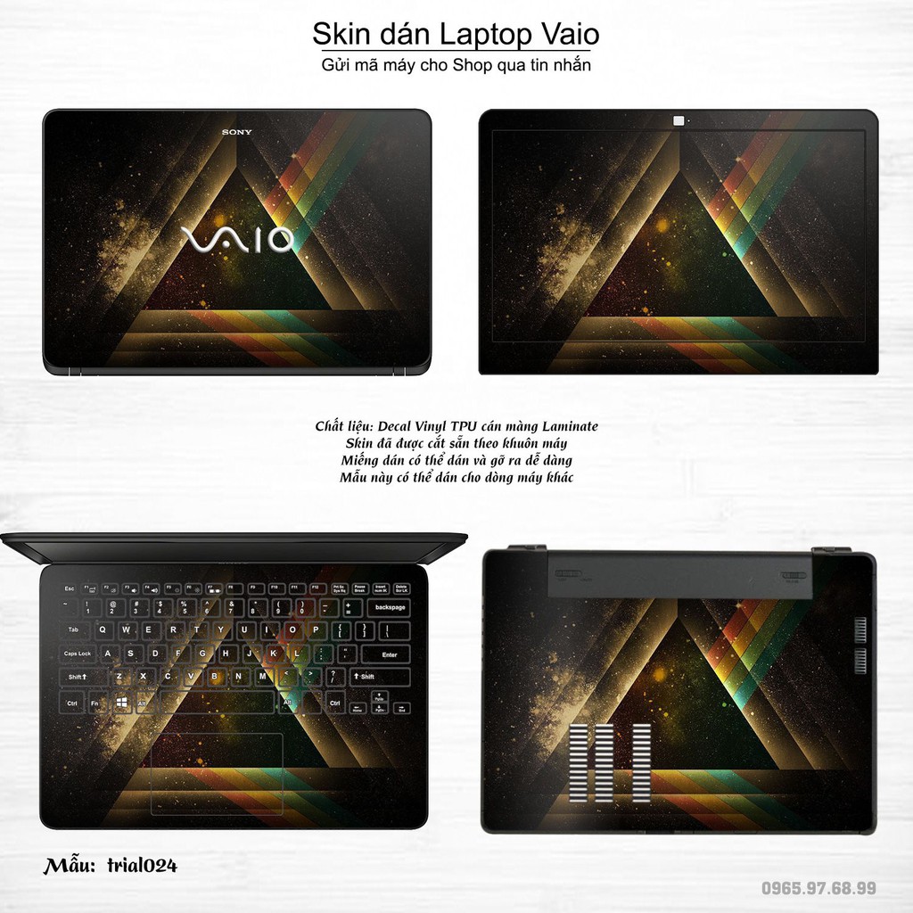 Skin dán Laptop Sony Vaio in hình Đa giác bộ 4 (inbox mã máy cho Shop)