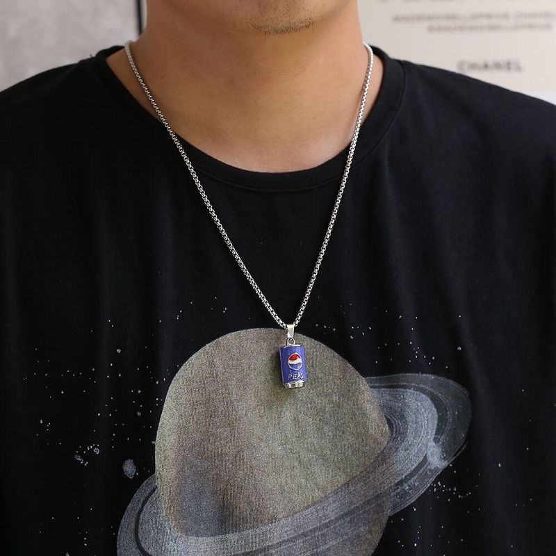 Dây chuyền thép titan nguyên chất gắn hình mặt cười thánh giá phong cách nam tính 2022 mới cho nam