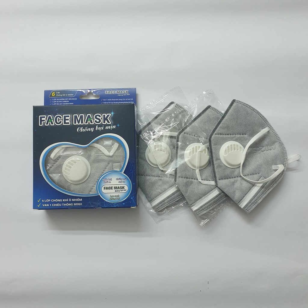 Khẩu trang 6 lớp đạt tiêu chuẩn N90 & N95 có van 1 chiều lọc mùi hôi, lọc độc, kháng khuẩn | BigBuy360 - bigbuy360.vn