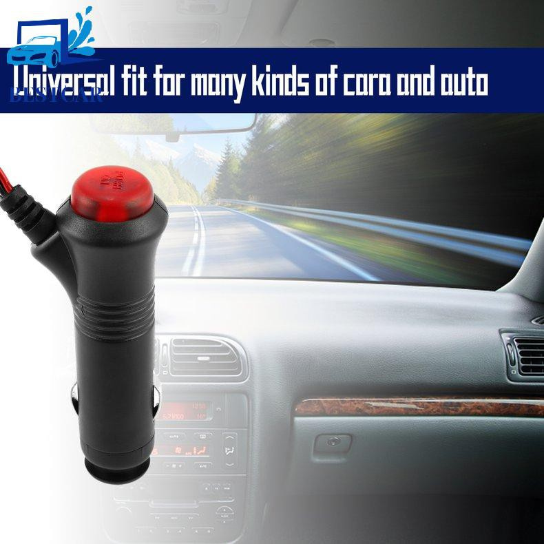 12V 24V Male Car Cigarette Lighter Socket Plug Connector On Off Switch 1.5m