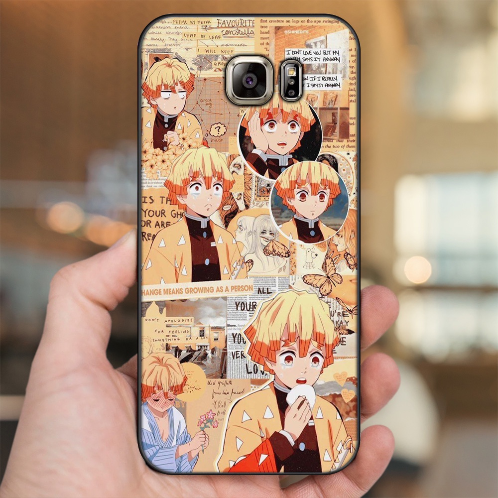 Ốp lưng Samsung Note 5 viền đen in hình Zenitsu Kimetsu no Yaiba