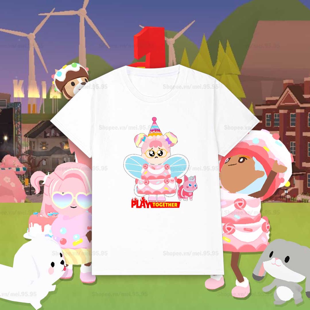 Áo thun Play Together giá rẻ - Bánh Kem Cute - Hình in cực nét dễ thương
