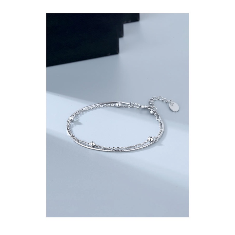 Lắc tay vòng tay mạ bạc 925 sang chảnh thanh mảnh chính hãng free size trang sức bạc CINLA VT024