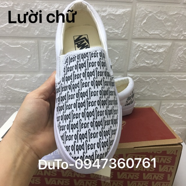 Giày 𝐕𝐀𝐍𝐒 lười slip on caro đen trắng kèm hộp đủ size 36-43