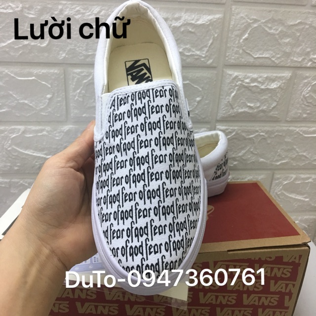 [SALE SỐC-FULLBOX] Giày 𝐕𝐀𝐍𝐒 lười slip on caro đen trắng kèm hộp đủ size 36-43